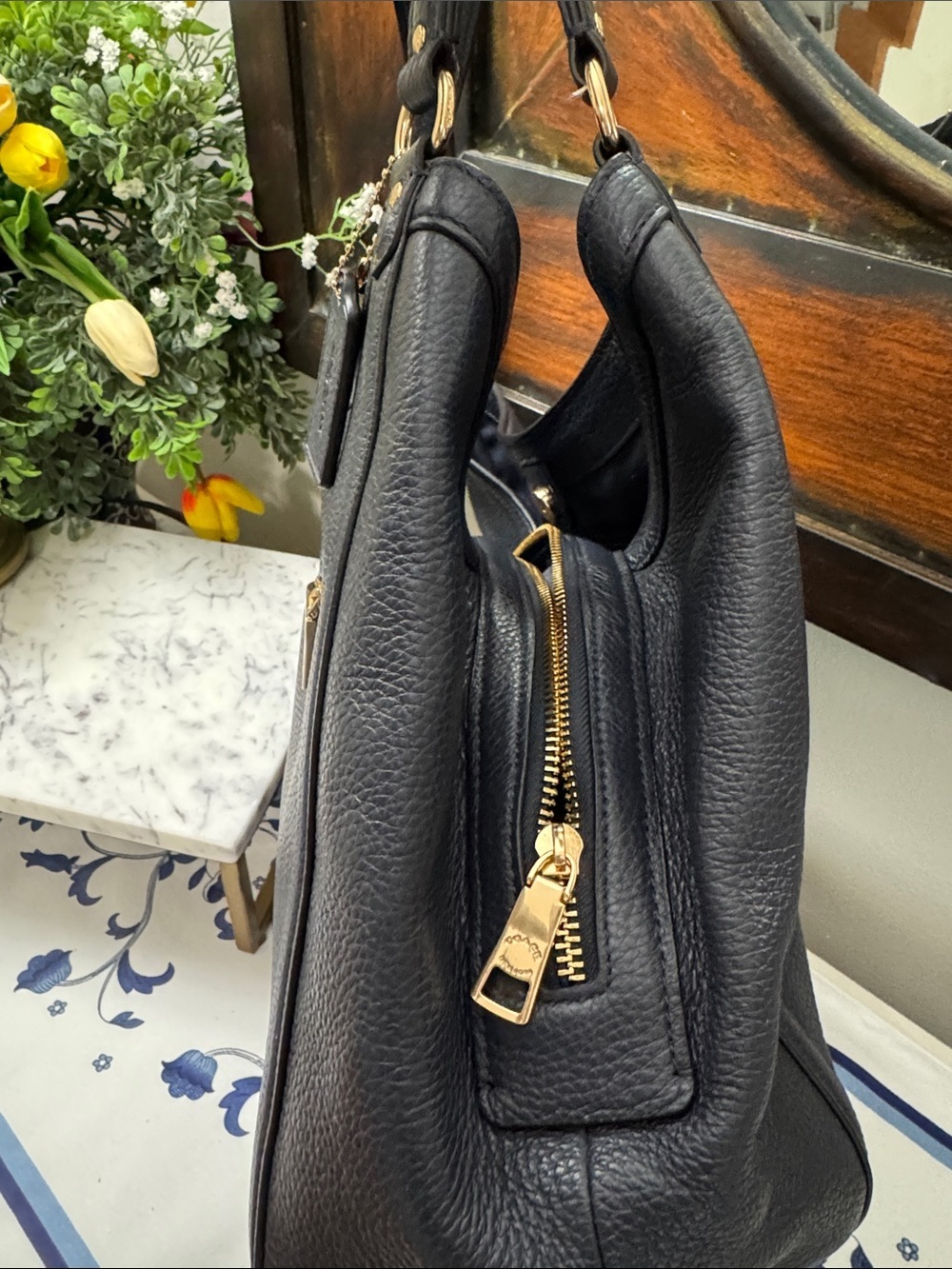 Coach Kristy Pebbled Leather Shoulder Bag with Gold Hardware & Ombre Coach Pouch - Picture 10 of 16